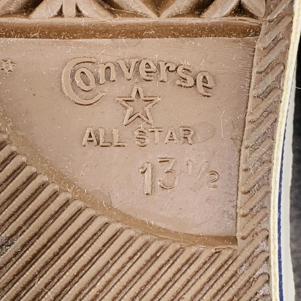 CONVERSE VINTAGE All Star - Youth Size 13.5 Cream Sneakers Chuck Taylor Low Top